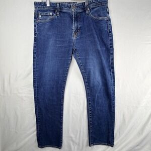 AG Adriano Goldschmied B-Type II Straight Leg Jeans Mens Blue Denim 33x27
